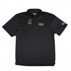 NWT Straight Down XL Golf Polo Shirt Black Performance Short Sleeve